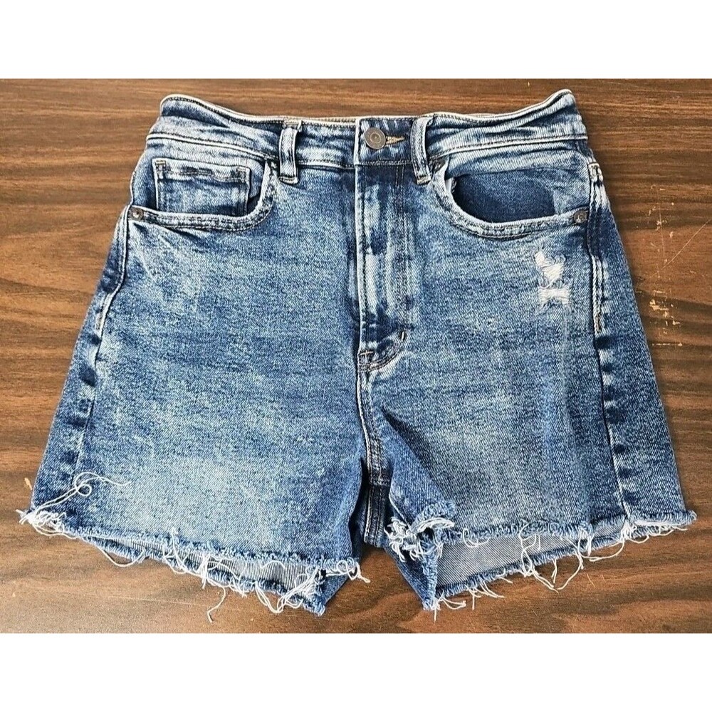 American Eagle Sz 2 Shorts Cut Off Distressed Medium Wash Stretch
